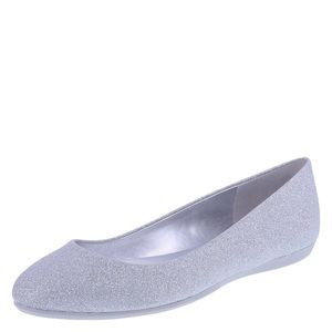 American Eagle Silver Glitter Ballet Flats (Sz 8)